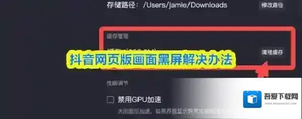 抖音网页版画面黑屏解决办法
