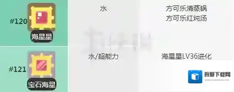 宝可梦探险寻宝海星星食谱 宝石海星料理进化技能介绍