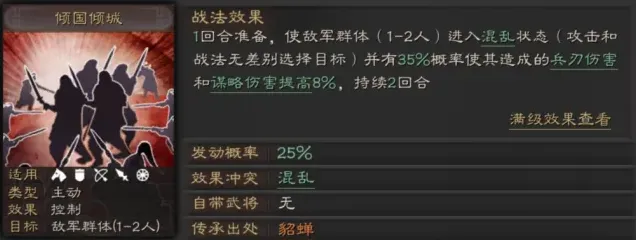 三国志战略版S级战法倾国倾城使用指南