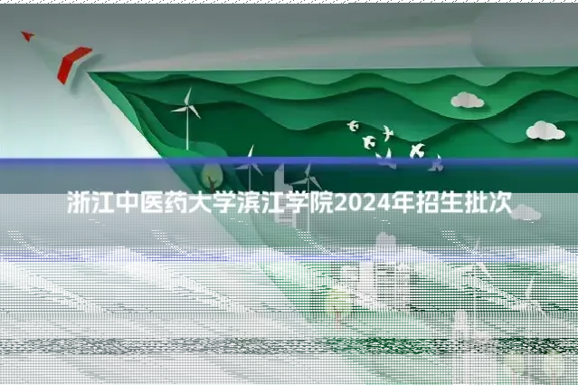 浙江中医药大学滨江学院2024年招生批次