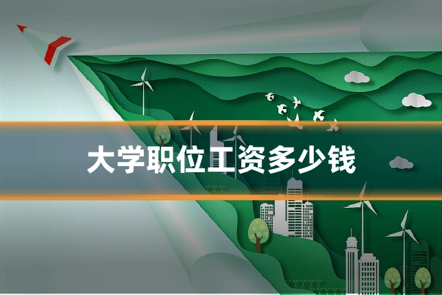 大学职位工资多少钱