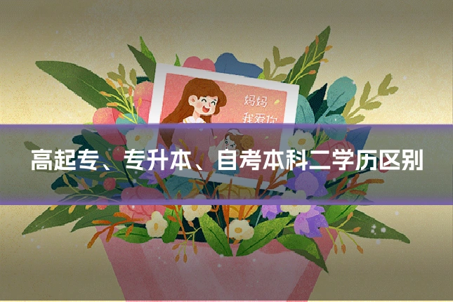 高起专、专升本、自考本科二学历区别