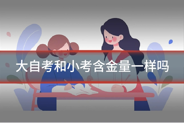 大自考和小考含金量一样吗