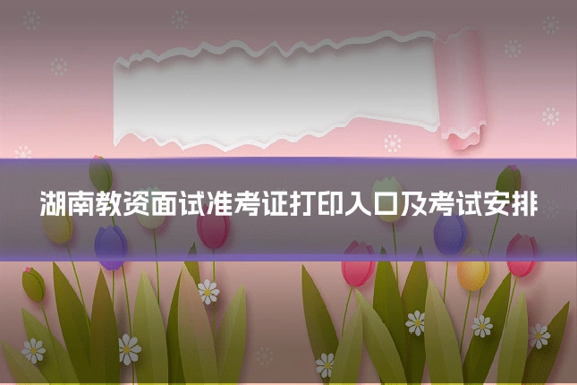 湖南教资面试准考证打印入口及考试安排