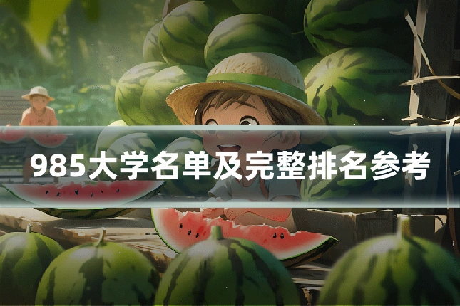 985大学名单及完整排名参考