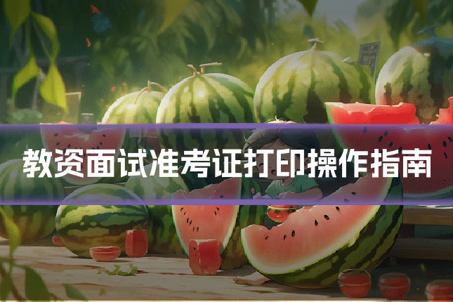 教资面试准考证打印操作指南
