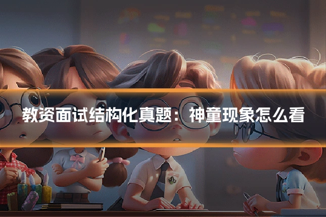 教资面试结构化真题：神童现象怎么看