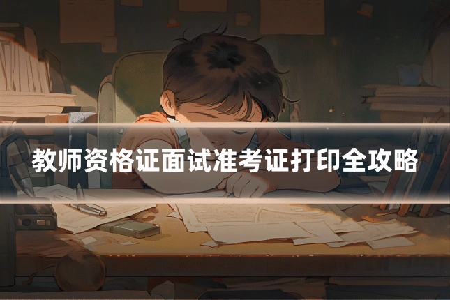 教师资格证面试准考证打印全攻略