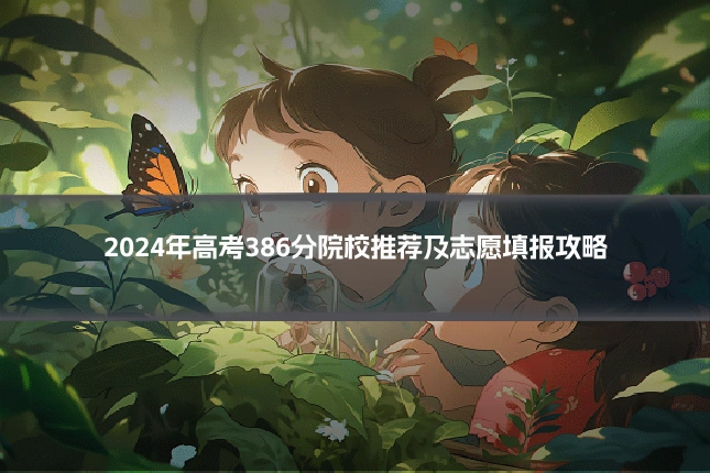 2024年高考386分院校推荐及志愿填报攻略
