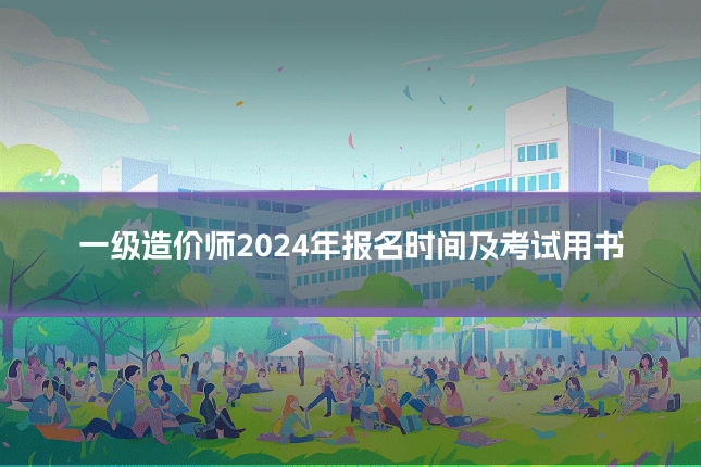 一级造价师2024年报名时间及考试用书