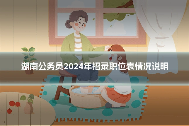 湖南公务员2024年招录职位表情况说明