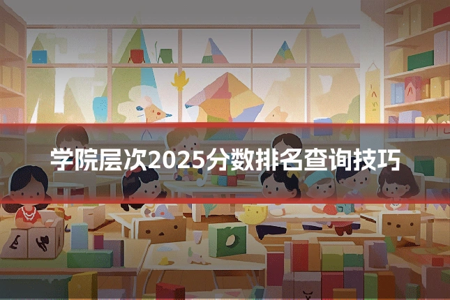 学院层次2025分数排名查询技巧