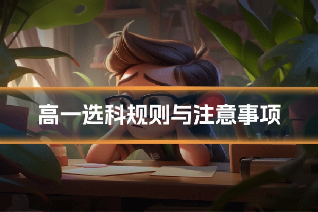 高一选科规则与注意事项
