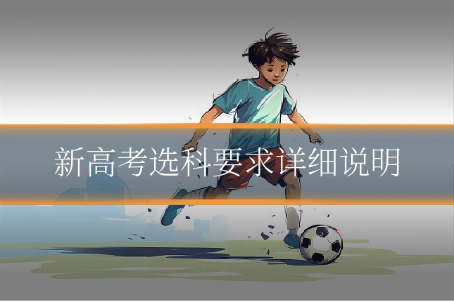 新高考选科要求详细说明