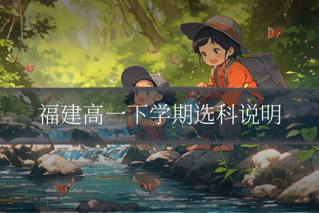 福建高一下学期选科说明