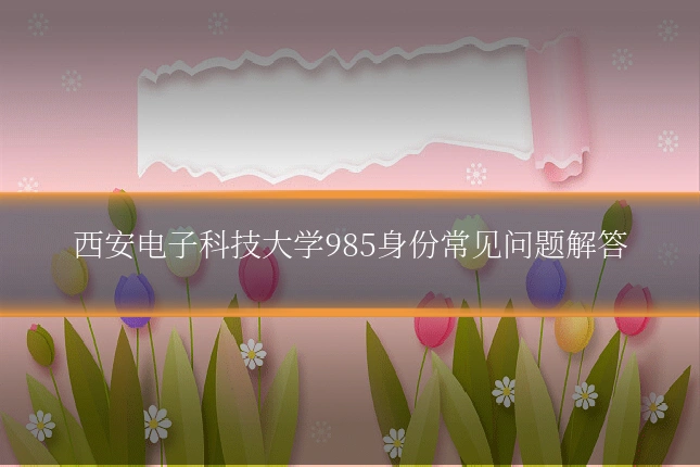 西安电子科技大学985身份常见问题解答