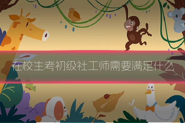 在校生考初级社工师需要满足什么