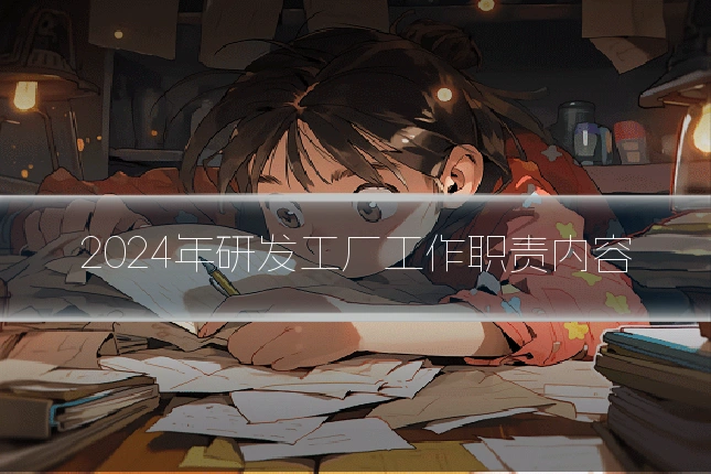 2024年研发工厂工作职责内容
