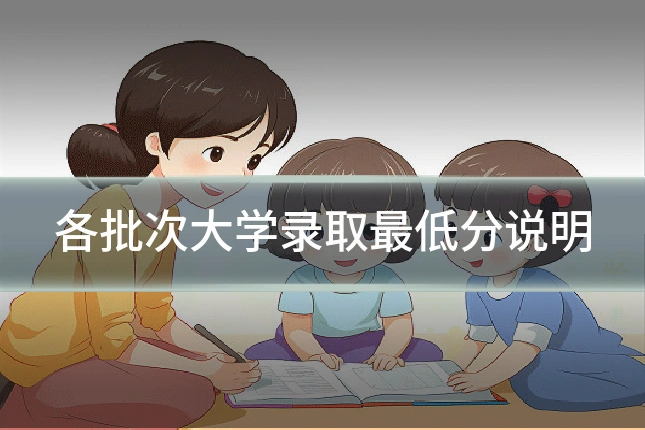 各批次大学录取最低分说明