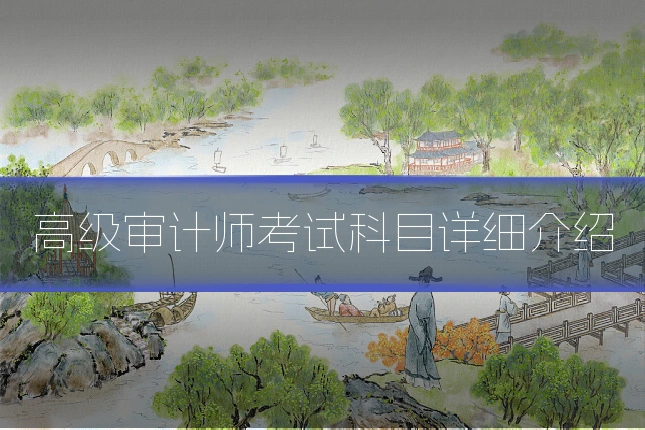 高级审计师考试科目详细介绍