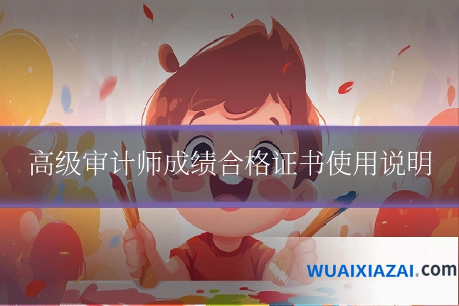 高级审计师成绩合格证书使用说明