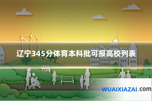 辽宁345分体育本科批可报高校列表