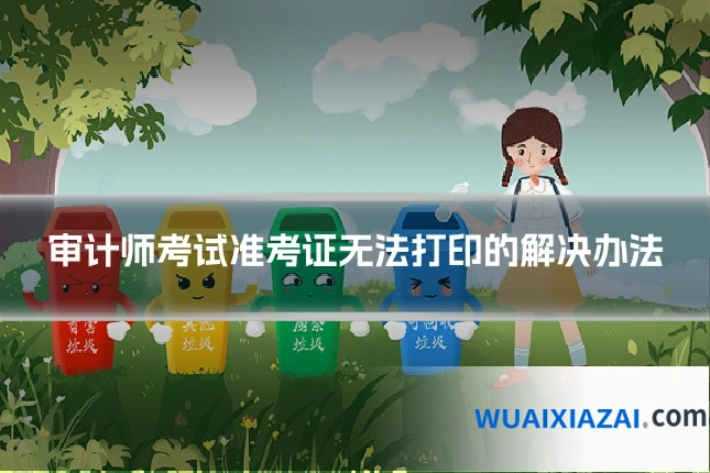 审计师考试准考证无法打印的解决办法