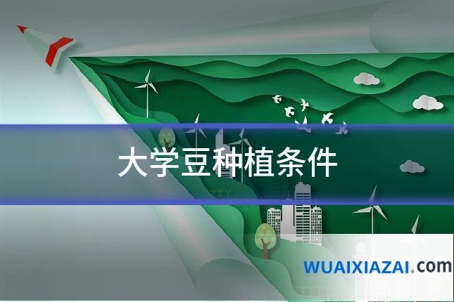 大学豆种植条件