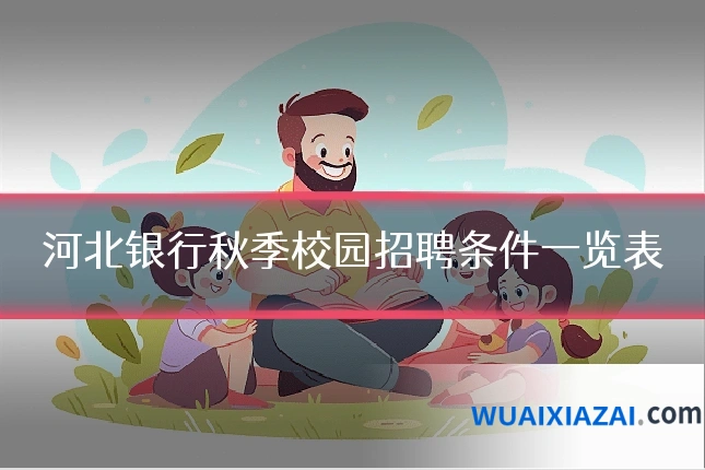河北银行秋季校园招聘条件一览表