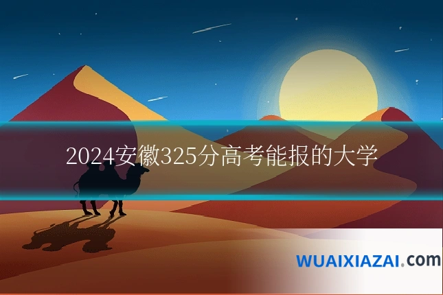 2024安徽325分高考能报的大学