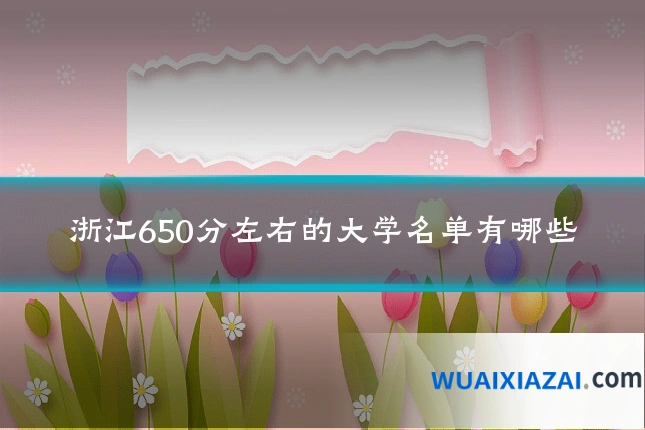 浙江650分左右的大学名单有哪些