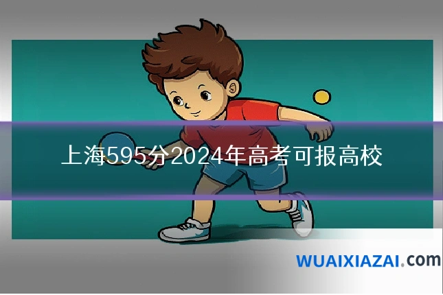 上海595分2024年高考可报高校