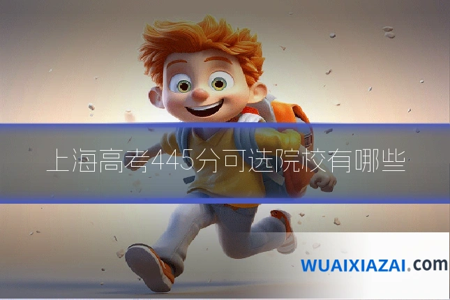 上海高考445分可选院校有哪些