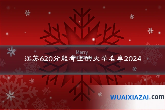 江苏620分能考上的大学名单2024