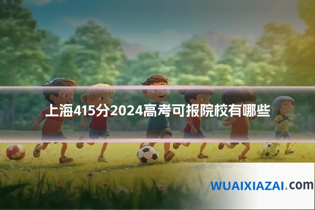 上海415分2024高考可报院校有哪些