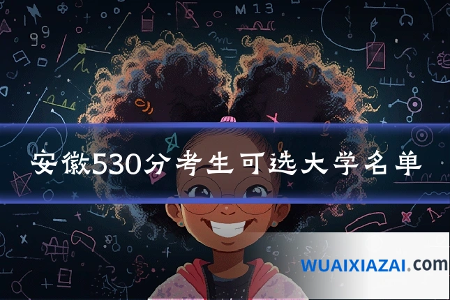 安徽530分考生可选大学名单