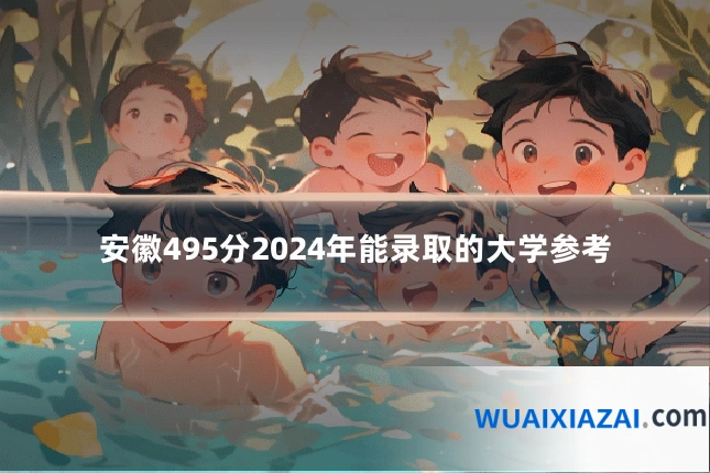 安徽495分2024年能录取的大学参考