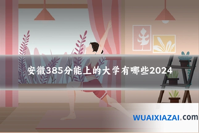 安徽385分能上的大学有哪些2024