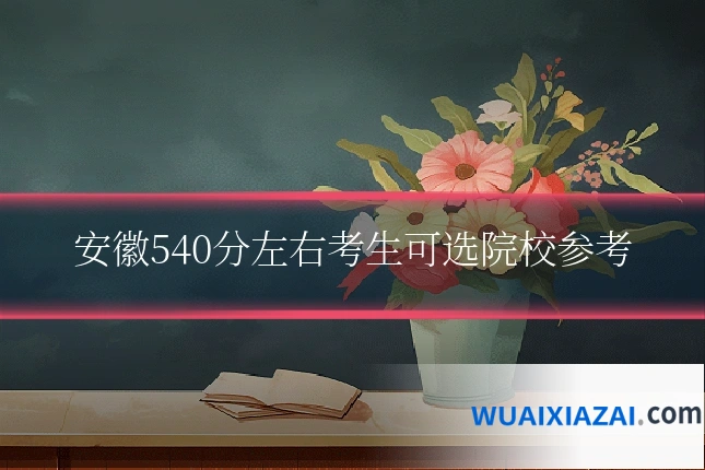 安徽540分左右考生可选院校参考