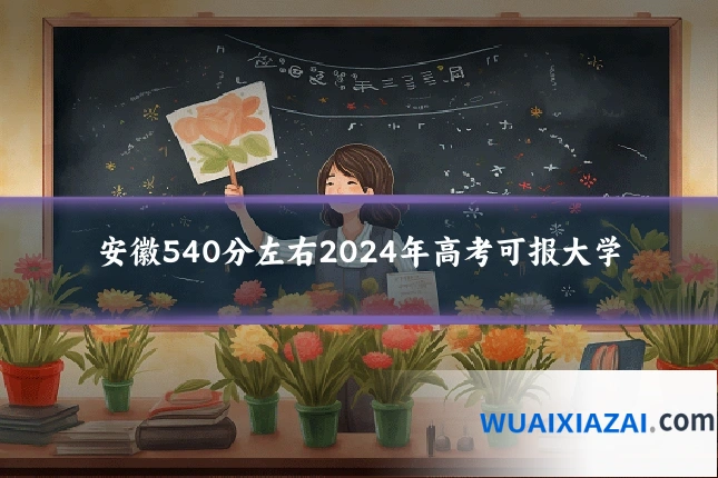 安徽540分左右2024年高考可报大学