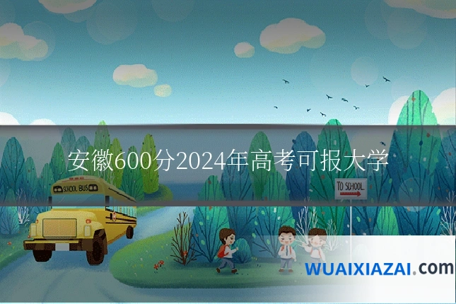安徽600分2024年高考可报大学
