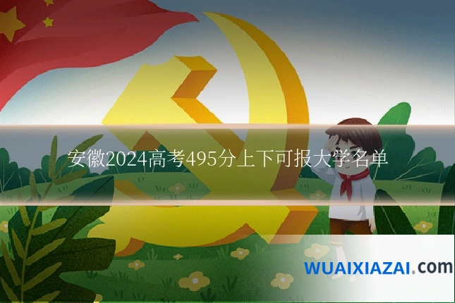 安徽2024高考495分上下可报大学名单