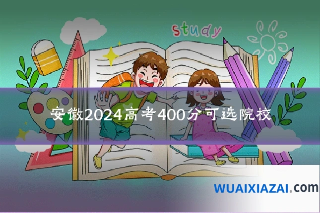 安徽2024高考400分可选院校