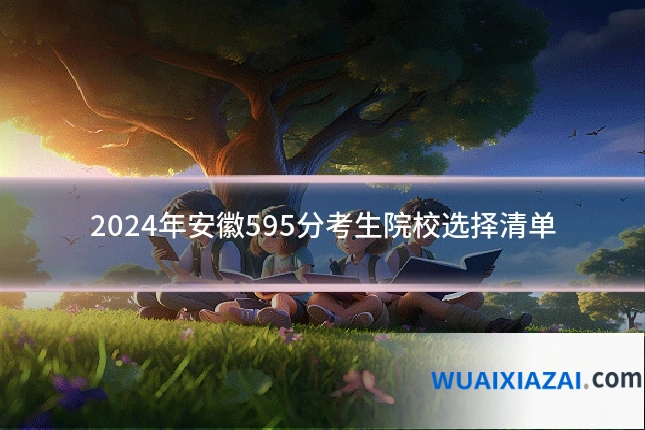 2024年安徽595分考生院校选择清单