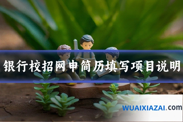 银行校招网申简历填写项目说明