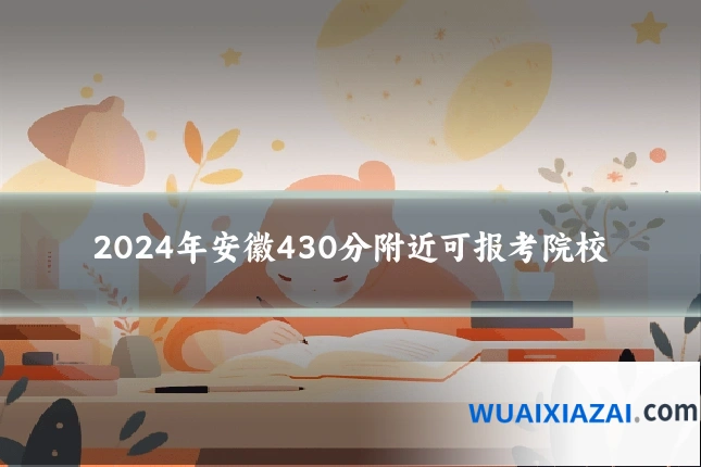 2024年安徽430分附近可报考院校