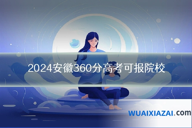 2024安徽360分高考可报院校