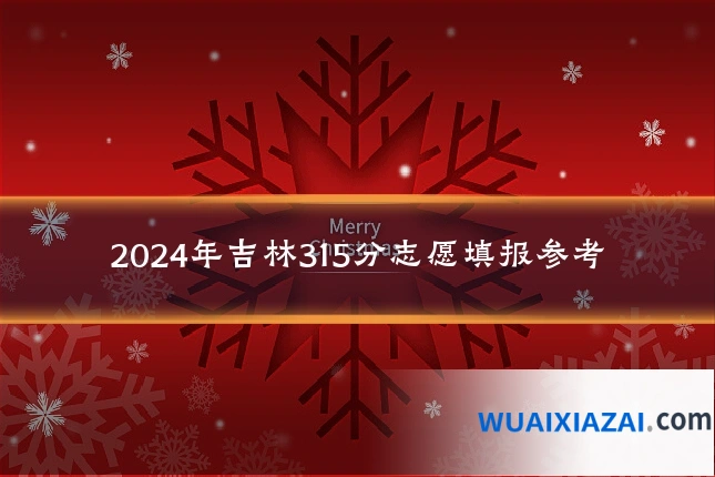 2024年吉林315分志愿填报参考
