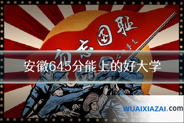 安徽645分能上的好大学