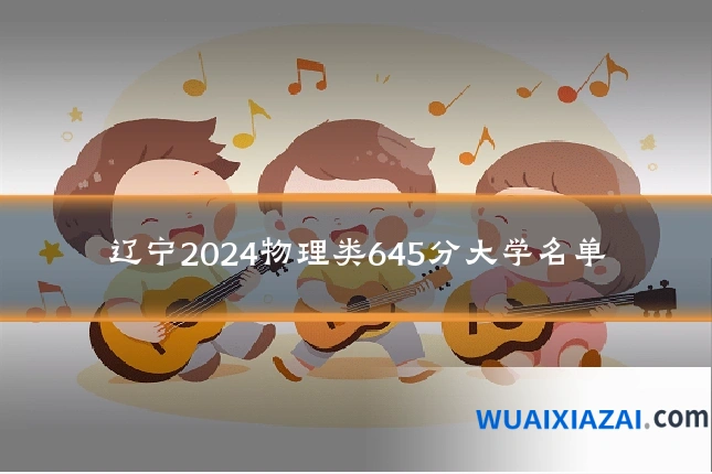 辽宁2024物理类645分大学名单